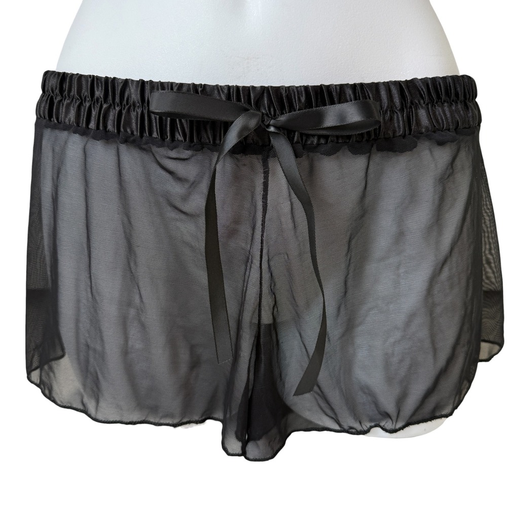Unbranded Mesh Tap Shorts Women Small Black Sheer Lingerie Festival Dance Rave
